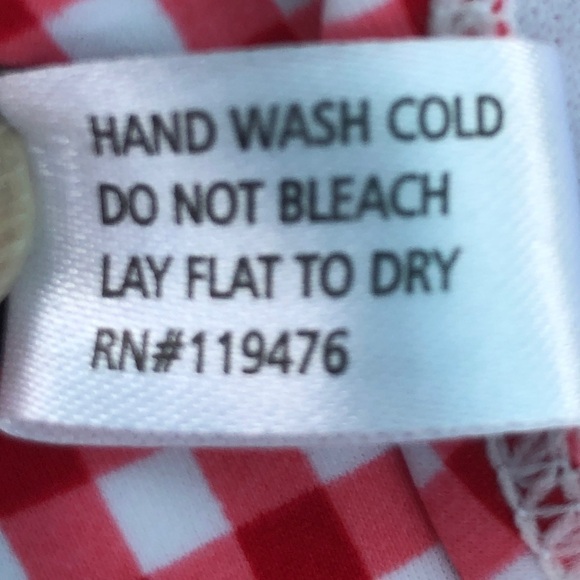 U.S. POLO ASSOCIATION - Red & White Gingham Checked Halter Tie Bikini Top Size M - Picture 5 of 5